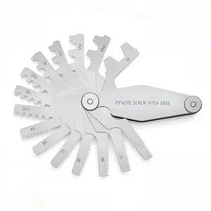 29 Degree Acme Screw Pitch Gauge Stainless Steel Thread Pitch Measuring Tool Set T-Thread Cutting Gage 16pcs