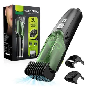 【2026】Vacuum Beard Trimmer Model, Cordless Waterproof Shaver,IPX7 Waterproof, with Adjustable Length Comb-Built-in Vacuum for Sideburns/Stubble