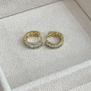 Huggies Little TT2 Gold Plated 24k Earrings - Elegant Design with Sparkling Details