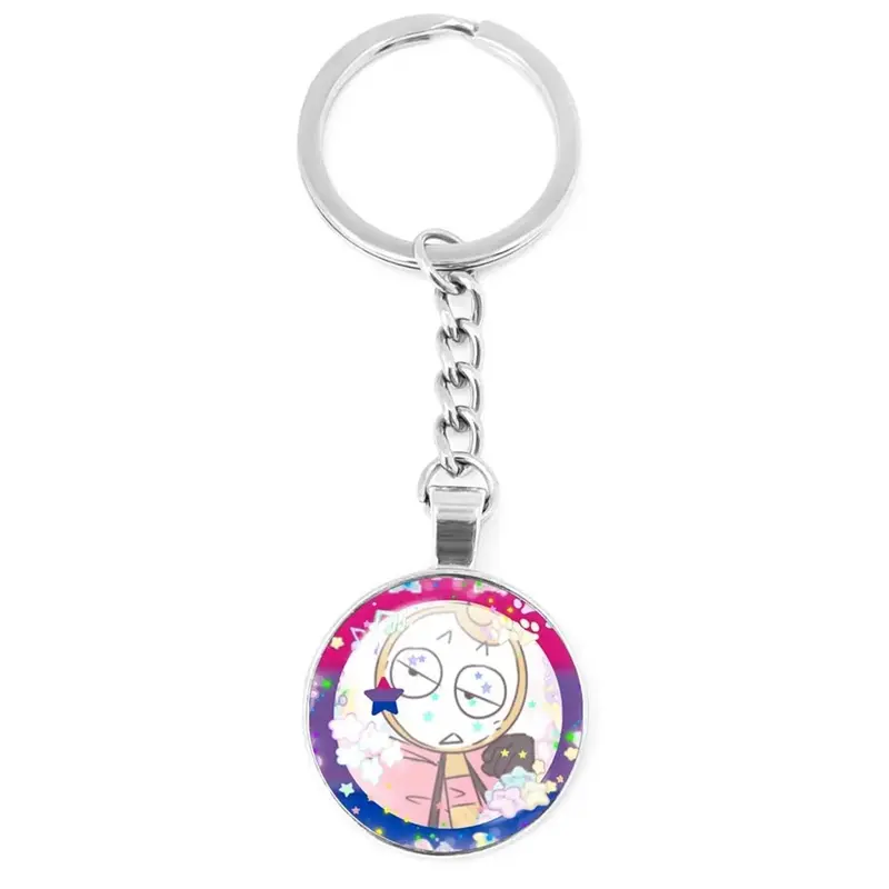 Horror Game Dandy's World Dandy World Goob Pebble Funny Meme Glass Pendant Keychain Jewelry Charm Keyring