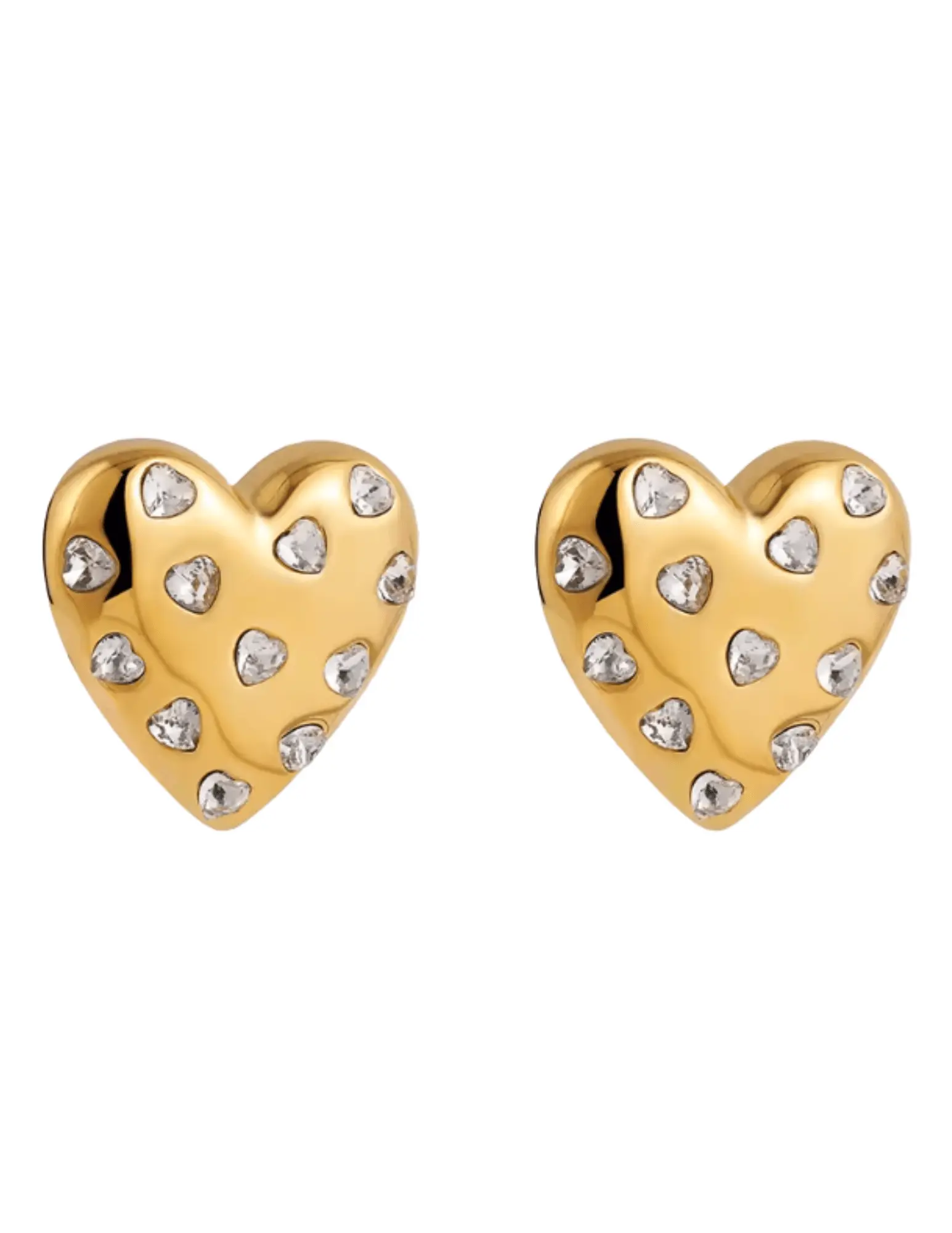 Austin Blaze Embellished Heart Earrings-SALE