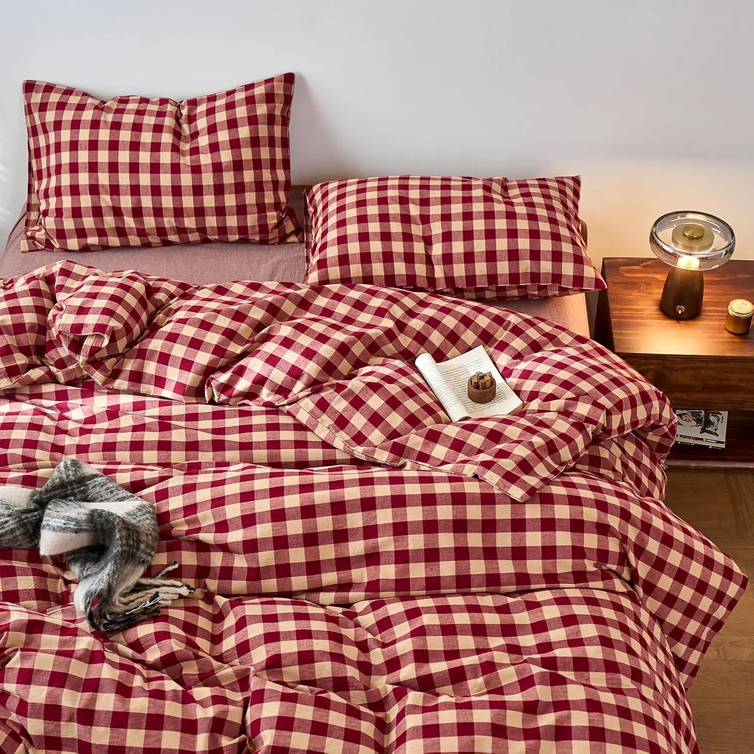 L7# Red & Beige Plaid