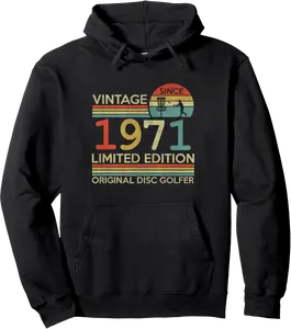Vintage 1971 Disc Golf Birthday - Original Disc Golf Pullover Hoodie - Margaritahe Shop 51B0F9ZYC6D7