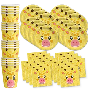Giraffe Birthday Party Tableware Kit For 16 Guests