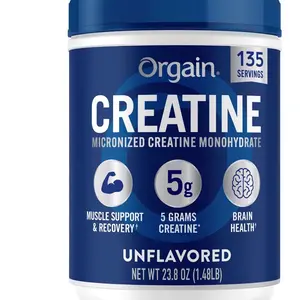Orgain Micronized Creatine Monohydrate Unflavored 1.48lbs 135 Servings 5g per Serving for Muscle Support & Recovery Brain Health