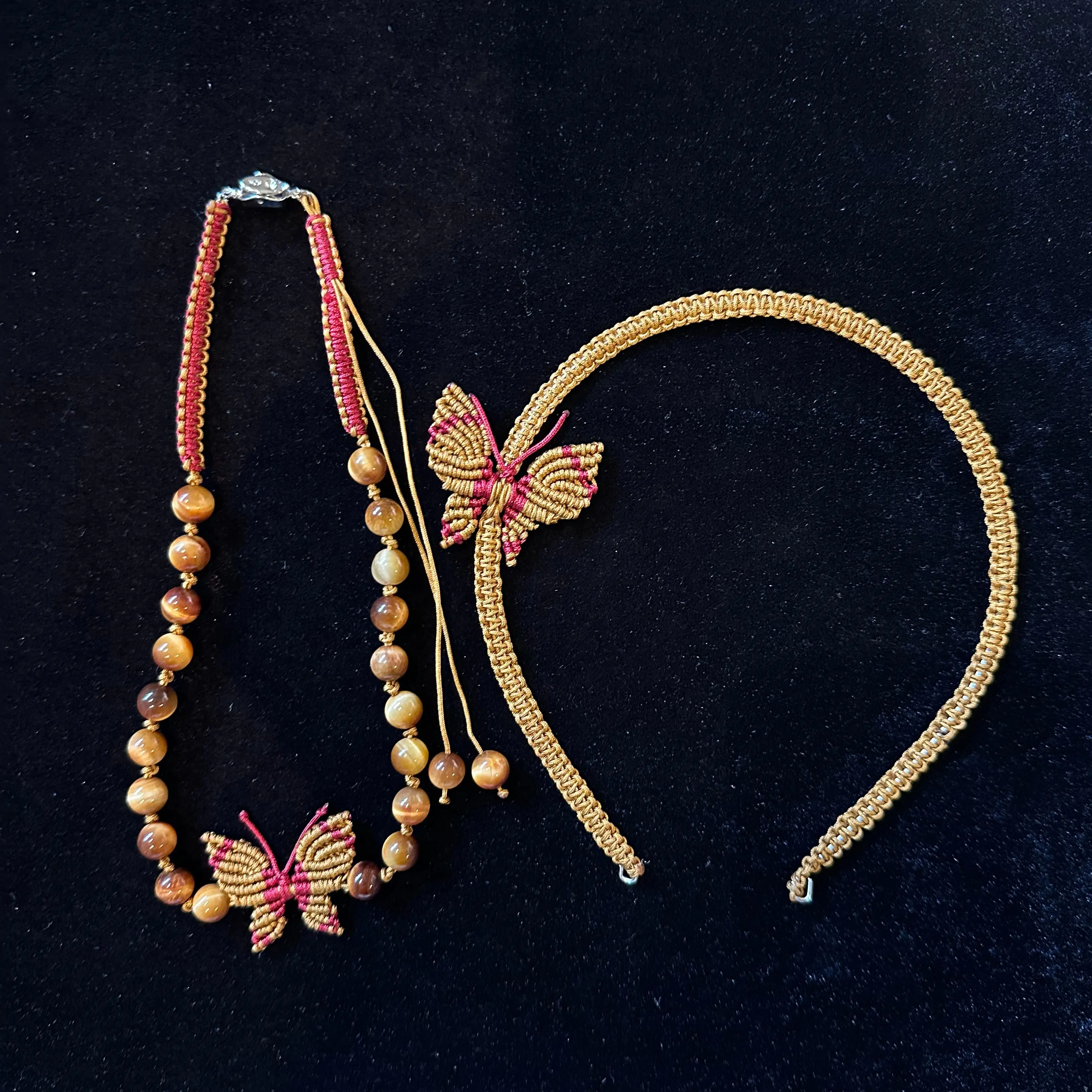 Butterfly necklace headband set