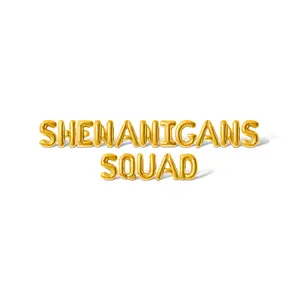 Letter Balloons - SHENANIGANS SQUAD 16" Inch Alphabet Letters Foil Mylar Balloon St. Patrick's Day Party Banner