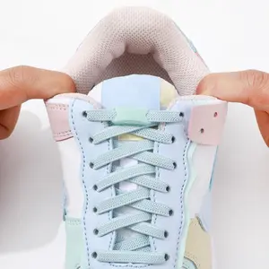 Unisex Solid Buckle Decor No-tie Secure Lace Up Sports Shoelace, 2 Pairs Shoelaces with 2 Buckles, Sports Shoelaces for Men & Women, Sports Shoe Accessories