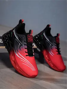 3-Color Trendy Casual Sneakers, Gradient Breathable Upper, Multi-Air Cushion Sole, Fashion All-Match Daily Walking Shoes