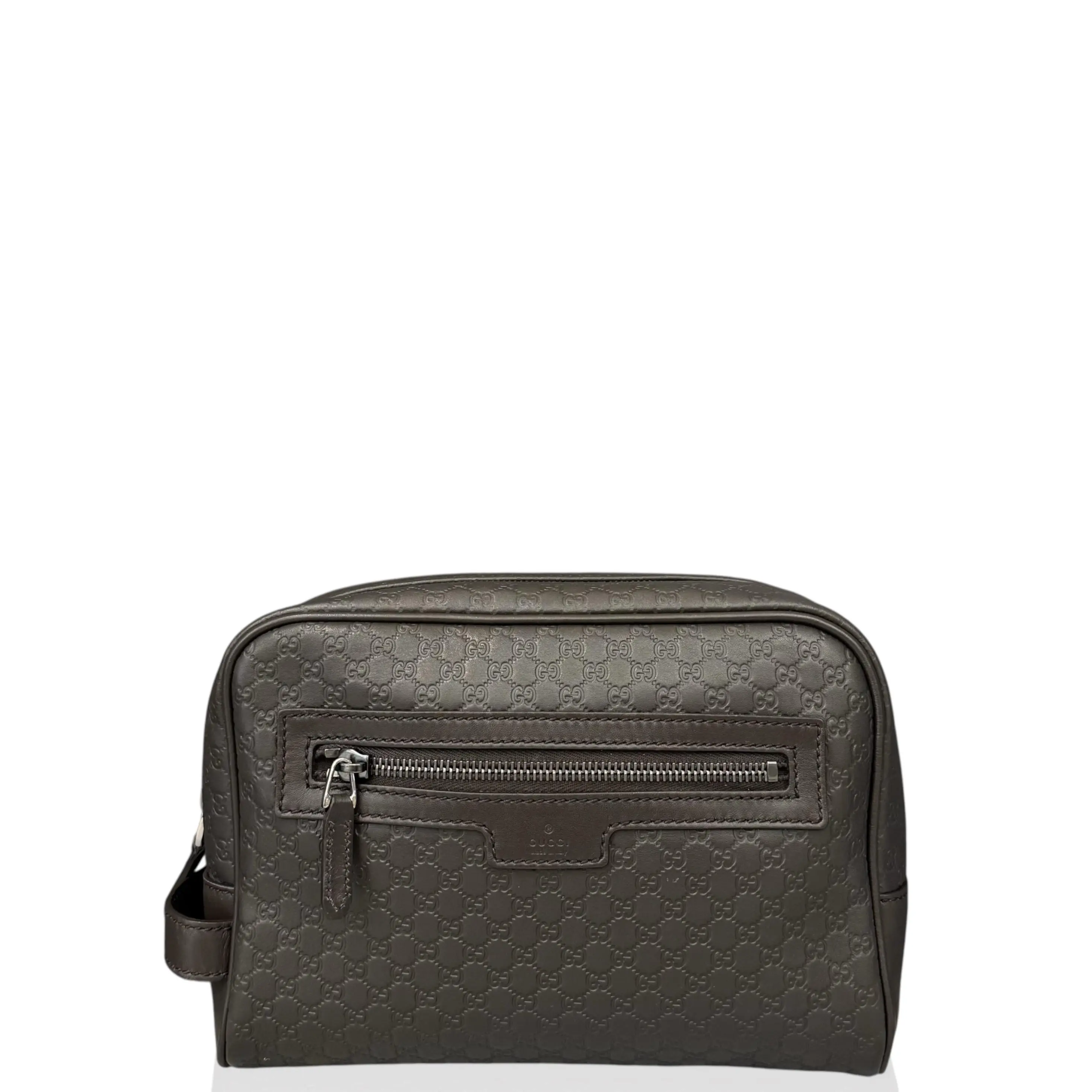 Pre-owned GUCCI Leather clutches & wristlets Clutch Microguccissima Dark Brown (ws042426c6)