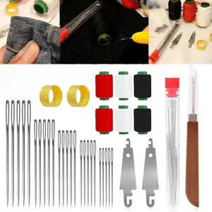 37PCS Big Eye Steel Sewing Needles Kit, Steel Needle Sewing Kit, Stainless Steel Sewing Needles, Steels Needles for Hand Sewing, Portable DIY Handcraft Set, Suitable for Handicraft Enthusiasts, Sewing Supplies Crafts, Sewing Tools