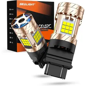 SEALIGHT 3157 LED Bulb with Turbo Fan - 30W 3200LM Super Bright White - Pack of 2