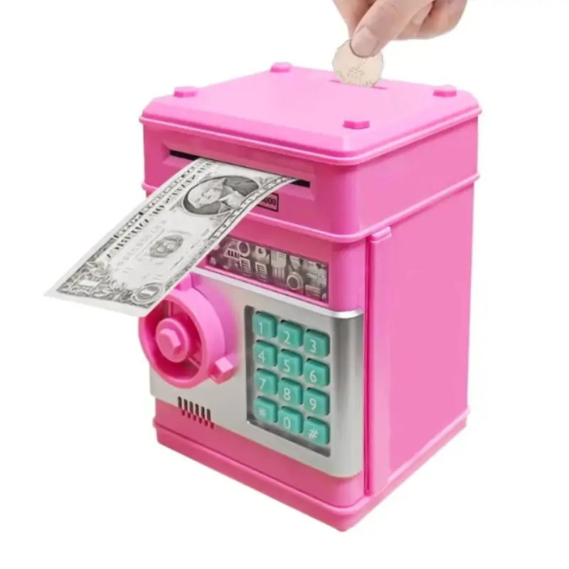 Electronic Piggy Bank for Kids, Mini ATM Money Saving Box with Password Code Lock, Interactive Coin Bank Toy for Boys Girls, Smart Cash Storage Box with Fun Deposit Experience, Educational Saving Toy Gift for Children, Birthday Christmas Holiday Gifts