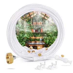 HOMENOTE White Misting Cooling System, Patio Mister for Cooling Backyard, Garden Greenhouse Watering, Trampoline Water Playing