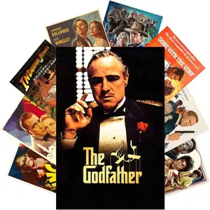 9 Pcs Vintage Classic Movie Posters, Retro 70s 80s 90s Film Wall Art Prints, Aesthetic Posters for Theater, Dorm, Bedroom, Living Room Decor Unframed 8x12 Inch