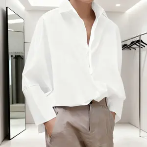 Women's 3/4 Sleeve Loose Oversized Fit Multi-Colored Lapel Shirt Tops for All Seasons Loose Simple Oversized Polyester Versatile Commuting Suitable for Various Occasions