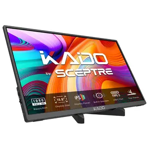 NEW-Kado by Sceptre 15.6" Portable Monitor IPS 1920x1080 HDMI Dual USB Type-C Plug & Play Second Display For PC/Laptop/Tablet/Mobile/Dex/Xbox/PlayStation/Switch/Steam Deck Ergo Stand Built-In Speakers