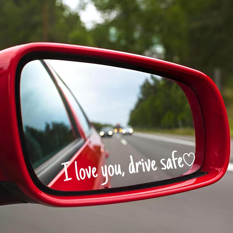 Vinyl Decal for car,12 Counts Set I Love You Drive Safe Car Mirror Decal,Car Rearview Mirror Sticker,Universal Car Accessory.