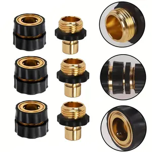 3/4 Inch Garden Hose Quick Connect Connector, Heavy-Duty Plastic Fittings with Aluminum Alloy Hex Screws, Secure Outdoor Hose Accessories