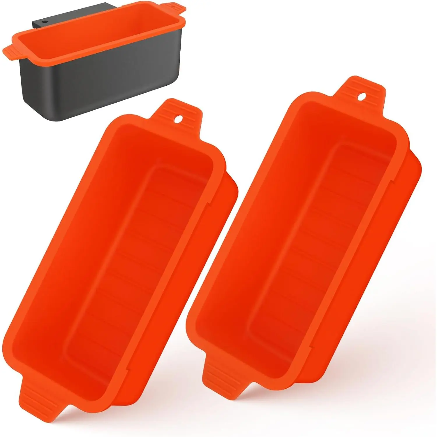 2 count Silicone Grease Cup Liners for Blackstone 36 28 22 17 Inch Griddle,Reusable Grease Catcher Cup Liner Grill Grease Tray,Durable Drip Pans Blackstone Griddle Accessories,Orange
