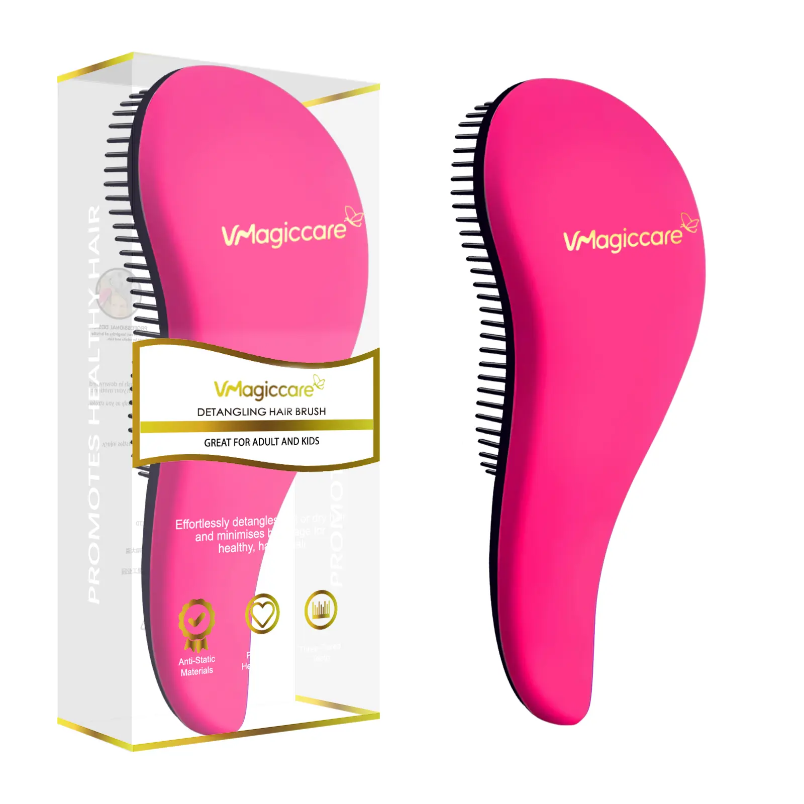 VMAGIC Detangling Brush-Best Brush for Women,Girls, Men & Boys - Use in Wet and Dry Hair