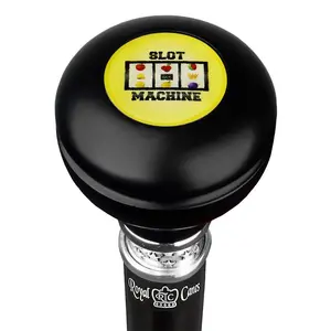 Lucky Slots Casino Knob Stick: Large Knob, Pewter Collar