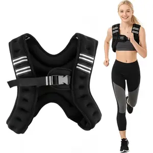 12lb Weight Vest with Reflective Stripe for Workout, Strength Training, Running, Fitness,Weightlifting