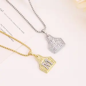 Women's 26-Letter Pendant Necklace, 26-Inch Engraved Chain, Fashion Jewelry