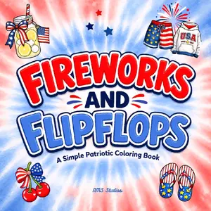 Fireworks & Flip Flops | Patriotic Summer Coloring Book + Sticker