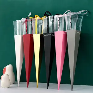 5pcs PVC Folding Flower Box, Empty Single Rose Gift Box for Preserved Flowers, Valentine's Day Birthday DIY with Bear Decoration