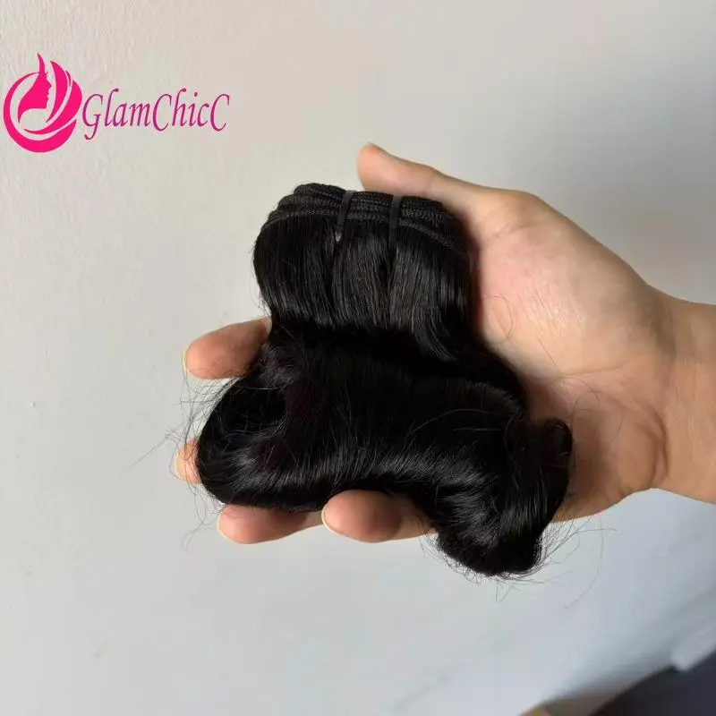 High Quality Human Hair Egg Curly Hair Bundle/1PC Natural Color Weaving Brazilian Virgin Remy Double Weft Hair Extensions