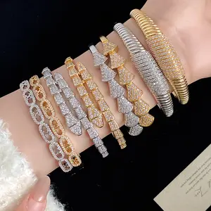 Women's Sparkly Rhinestone Cuff Bracelet - Luxury Crystal Paved Expandable Bangle - Trendy Gold & Silver Tone Jewelry for Party, Wedding & Daily Stack