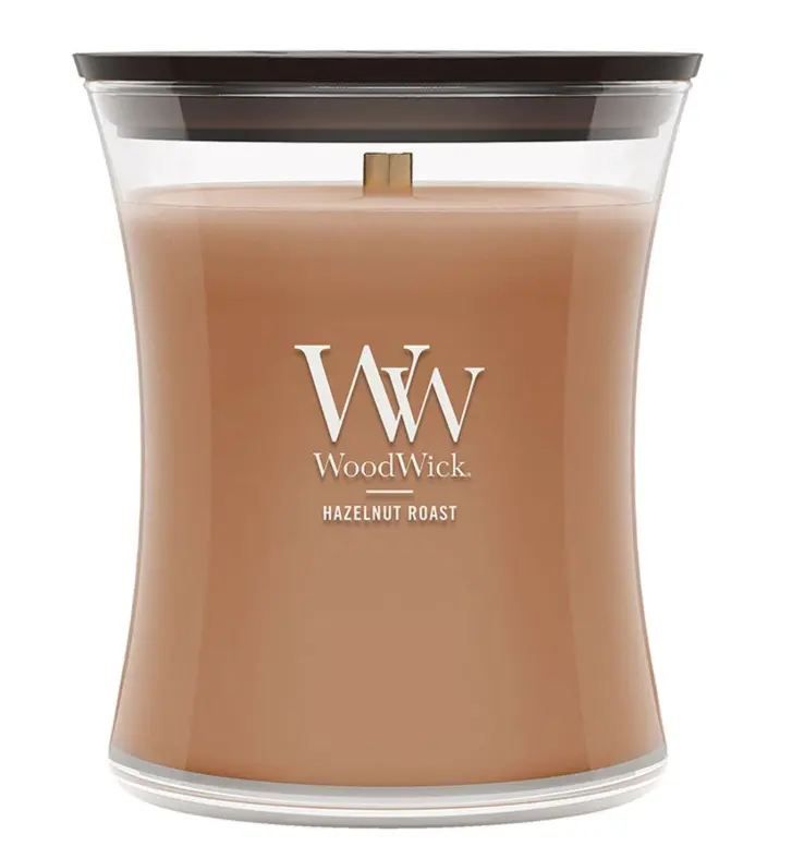 HAZELNUT-ROAST WoodWick 10oz  Jar Candle Burns 100 Hours