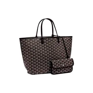 Goyard Saint Louis Tote Bag with Leather Handle and Canvas Fabric, Unisex Small Size for Daily Use