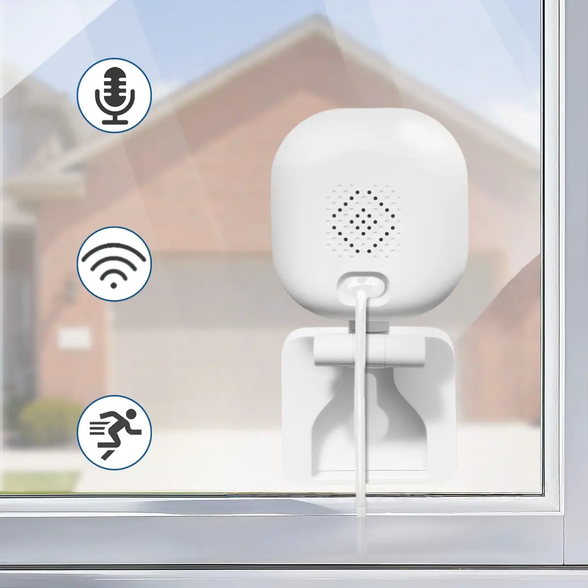 1080P Window/Wall Camera,2.4GHz WiFi Indoor Outdoor Security Camera,PIR ...