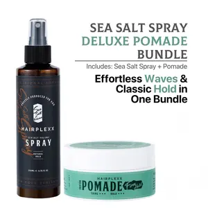HAIRPLEXX Sea Salt Volume Spray and Pomade, Lightweight Hair Spray with Natural Volume Look, and Edge Control Pomade with Shine Luster, Paraben Free
