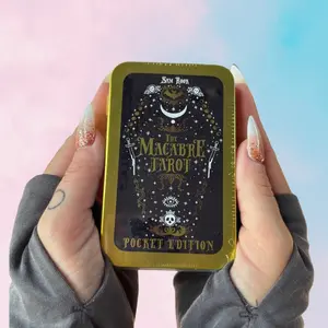 Macabre Tarot Pocket Tin Edition - 78 Cards & Guidebook - Spooky Tarot Deck in Special Tin Box - Unique Gift for Tarot Enthusiasts