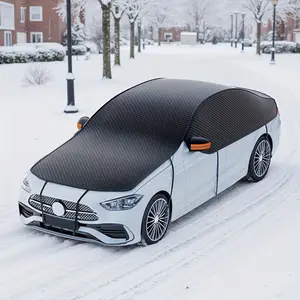 Car Windshield Cover, Extended Hood Cover, Quick Snow Removal, Scratch-Free Glass, Snowproof, Frostproof, UV-Protective, Winter Snow Cover