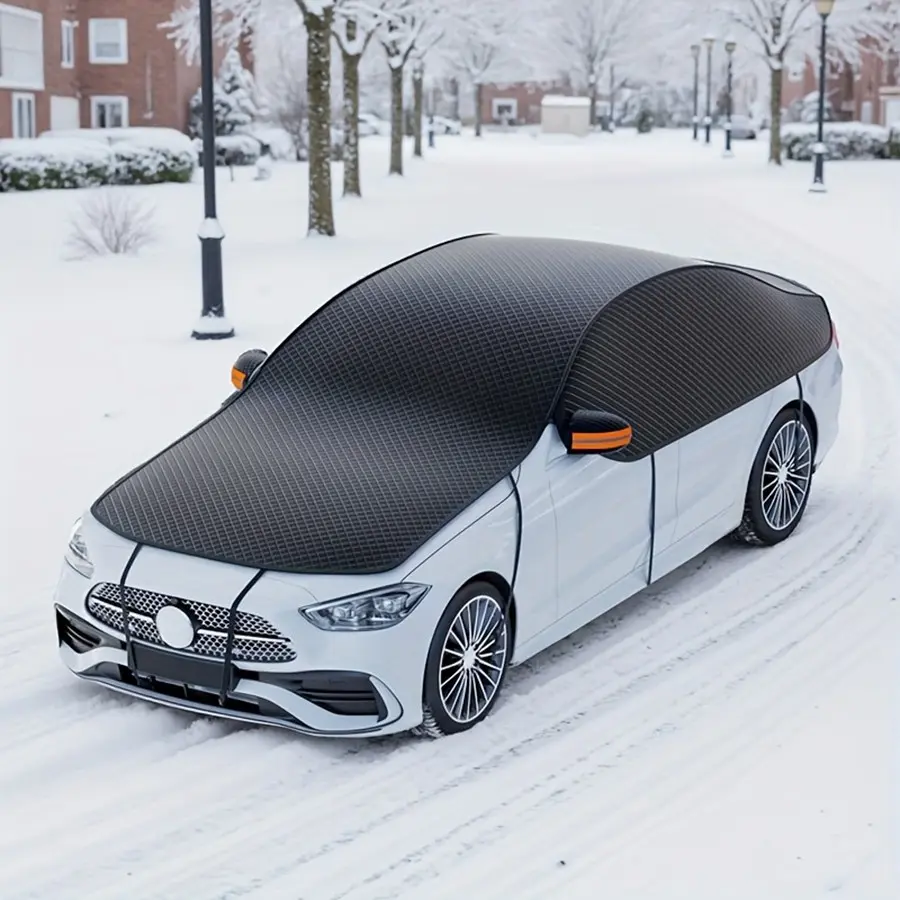 Car Windshield Cover, Extended Hood Cover, Quick Snow Removal, Scratch-Free Glass, Snowproof, Frostproof, UV-Protective, Winter Snow Cover, Snow Cover For Car