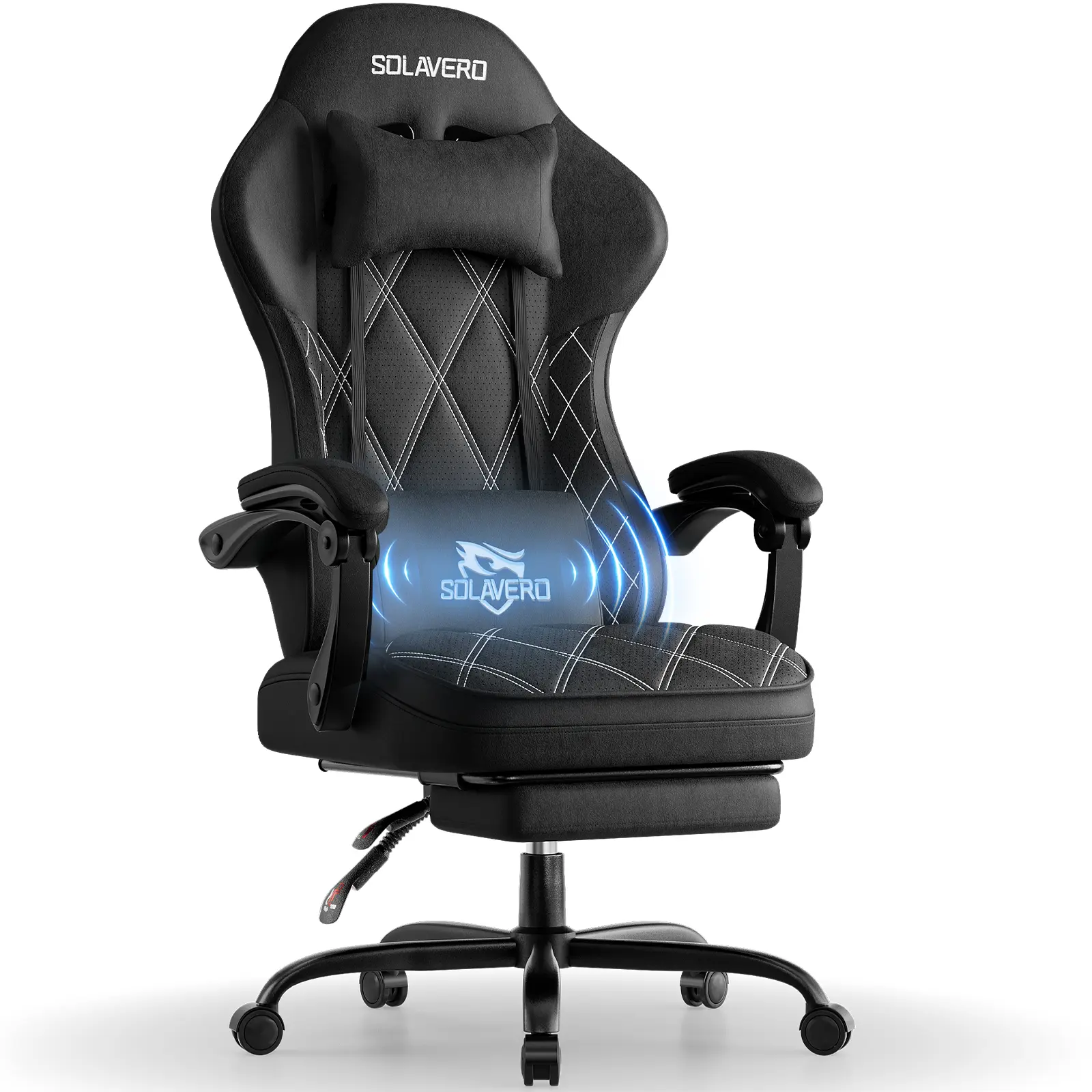 Ergonomic Gaming Chair, Wingless Wide Seat with Linkage Armrests, Breathable Silk-Touch Fabric, Massage Lumbar Support & Footrest, Adjustable High Back Computer Chair for Gamers, Various colors summerwins Modern White Storage Desk
