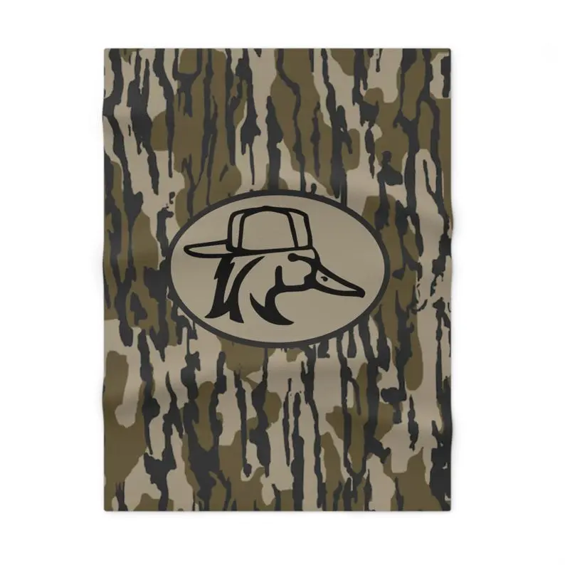 Camo Bottomland "Redneck Duck" Velvet Blankets, Soft Cozy Luxury Fuzzy Warm Blanket for Sofa Couch Bed Gifts Bedroom