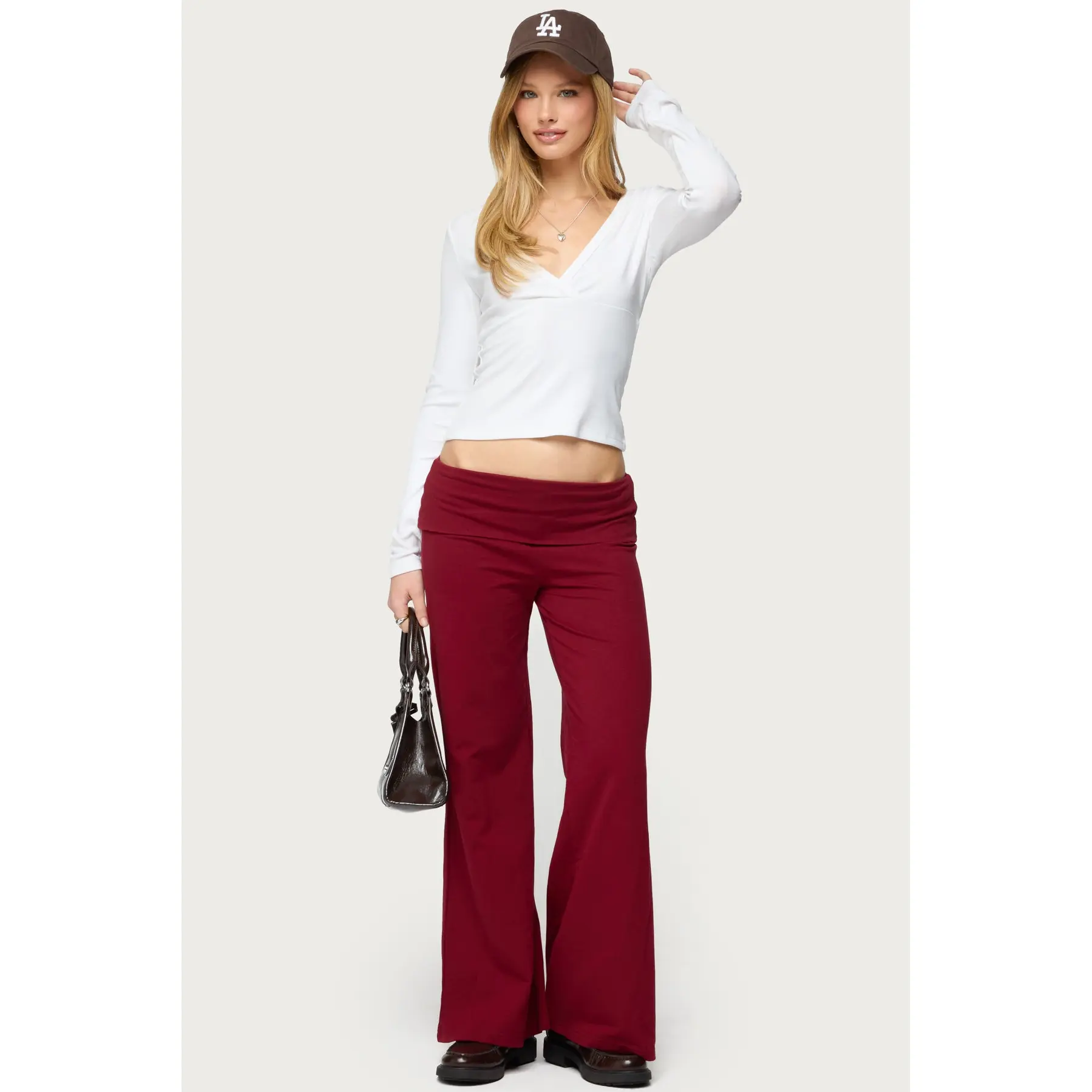 Petite Wide Leg Fold Over Pants Petite Wide Leg Fold Over Pants