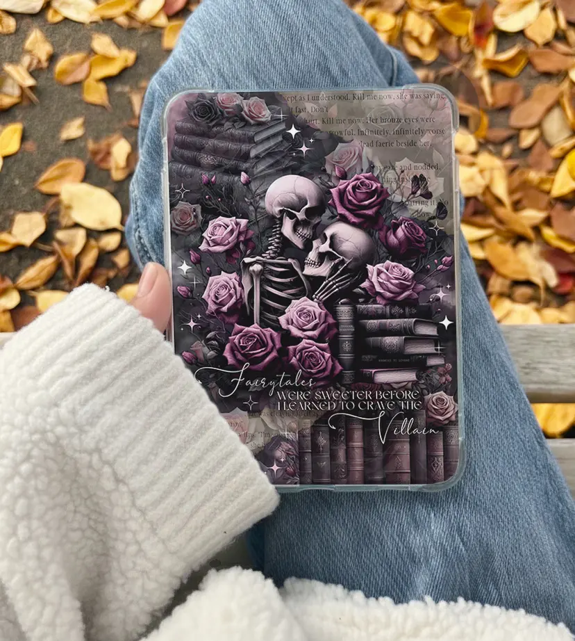 Dark Romance Bookish Kindle Insert for Clear Device Cases, Aesthetic Book Lover Decor, Cozy Reading Accessory