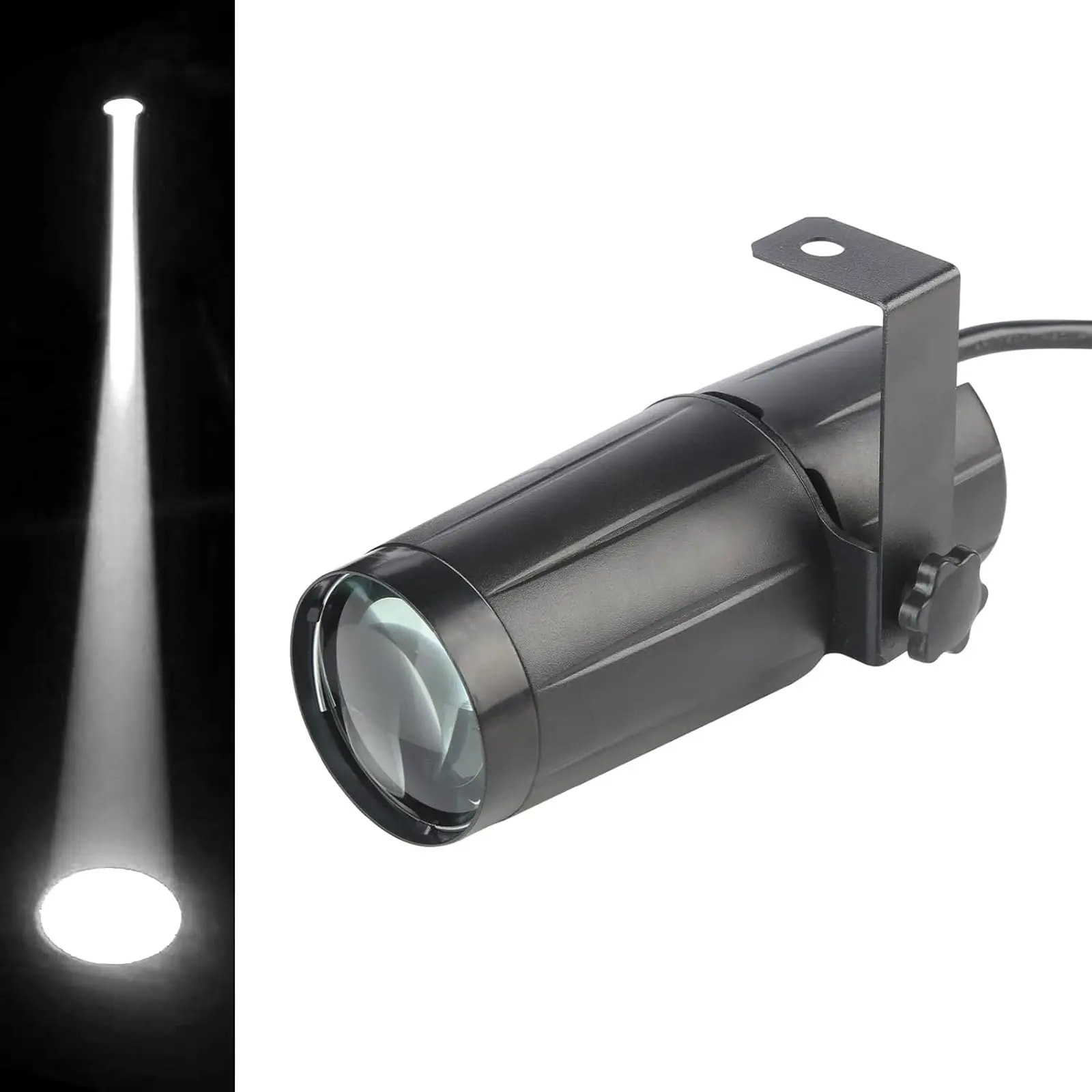 Disco Ball Light, 3W Led White PinSpot for Light up Mirro Ball, Pin spot DJ Stage Lights with Remote (Black Shell White Light)
