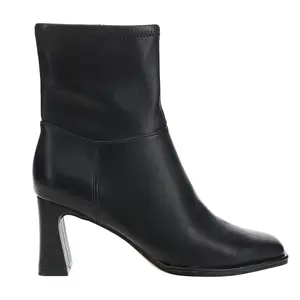 Steve Madden Womens Harp Square Toe Zippered Casual Boots Ankle Mid Heel 2-3" - Black