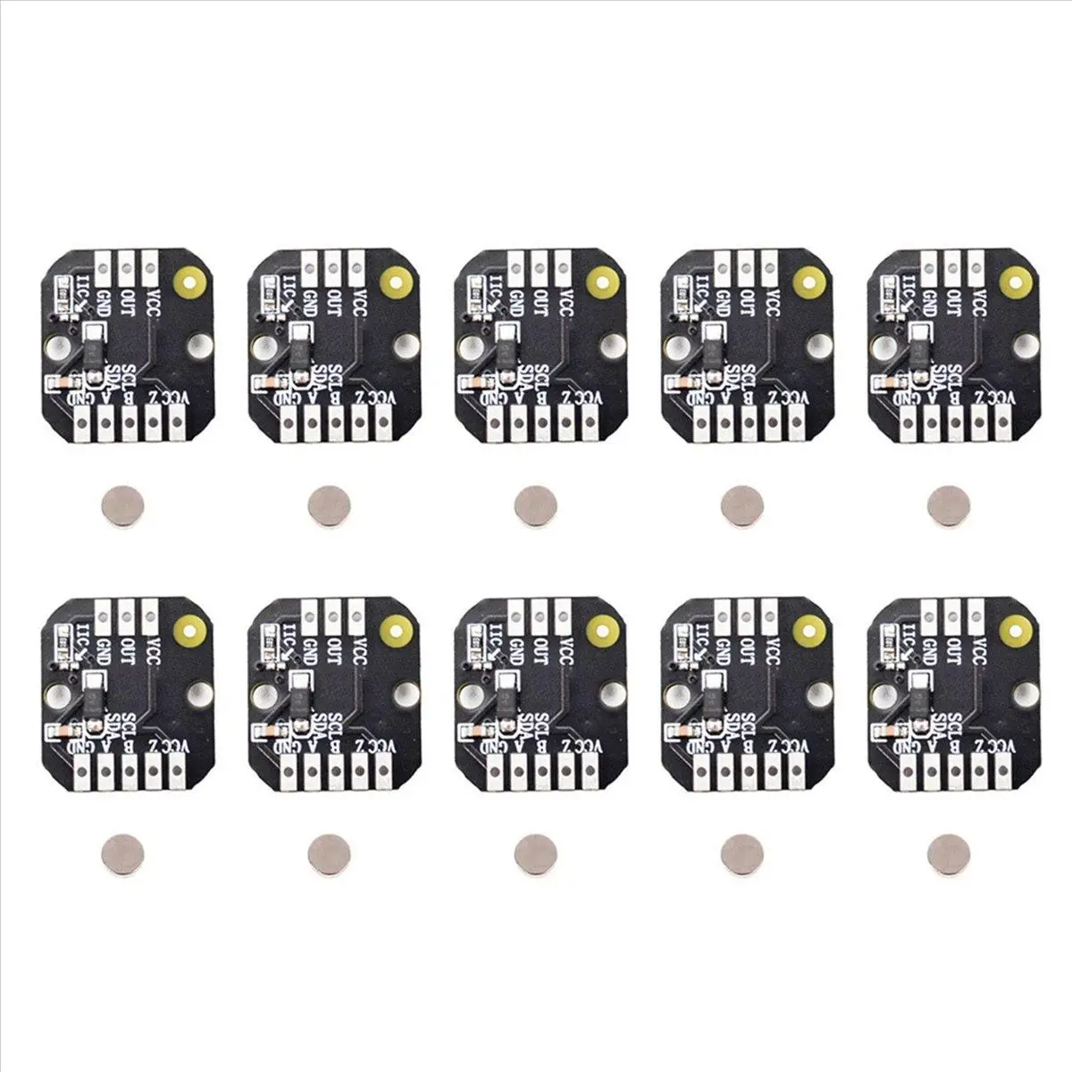 QYKF 10 Pack MT6701 Magnetic Encoder Module, 1024 Lines ABZ PWM Brushless Motor Sensor Replacement for AS5600
