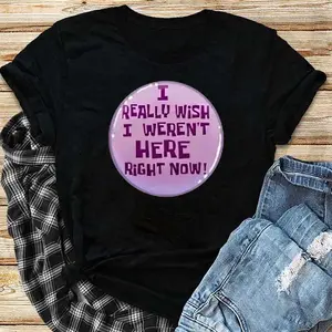 Squidward's I Really Wish I Weren't Here Right Now Button T-Shirt