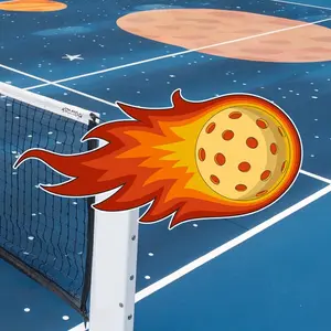 Flaming Pickleball Ball Vinyl Sticker – Waterproof Pickleballer Sticker for Water Bottles, Laptops, Pickleball Paddles