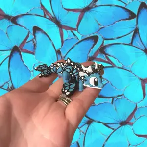 Blue Morpho Butterfly Mini Fidget Dragon – 3D Printed Dragon - Pocket Size Fantasy Creature - Desk Toy - Butterfly Dragon Gift Anxiety Toy Decor Friend