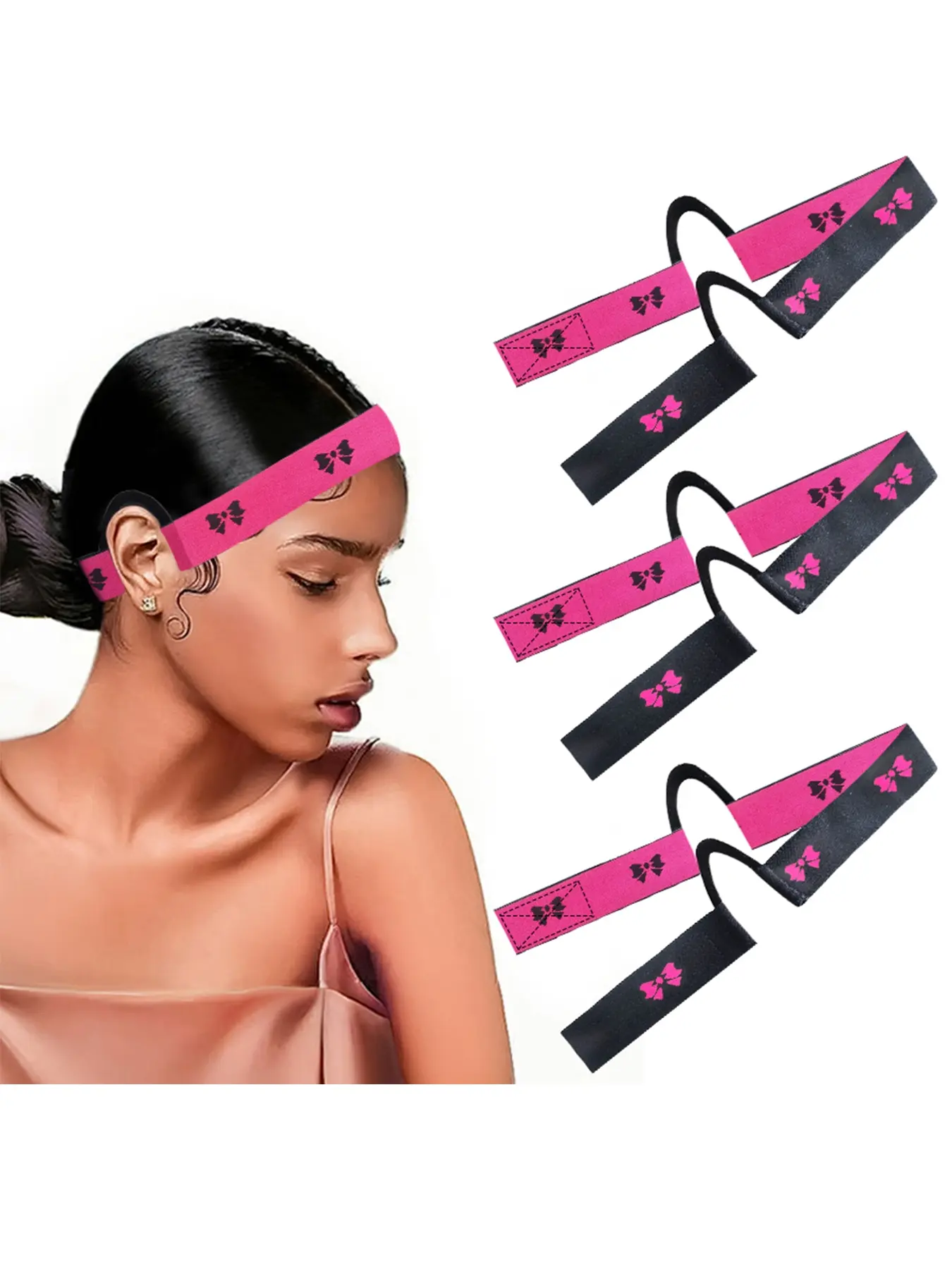 3pcs Lace Melting Band，Elastic Bands for Wigs - Lace Melting, Edge Wrap to Lay Edges,Ear Free Elastic Wig Band for Lace Front Wigs Zero Ear Pressusre Melting Edge Band Accessories Style